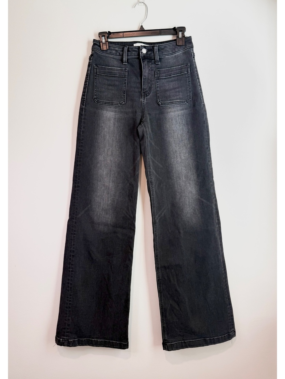 Vervet Women's Black Denim High Rise Wide-Leg Jeans Size 26